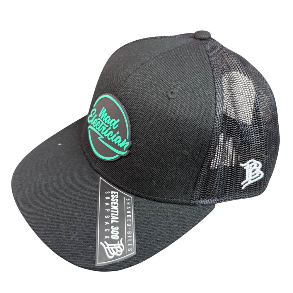 Branded Bills Black Cotton/Polyester Snapback Hat Mad Electrician Adjustable